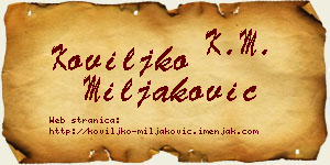 Koviljko Miljaković vizit kartica
